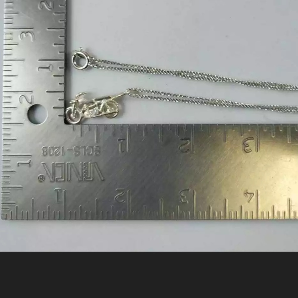 AJC Sterling Silver 18” Motorcycle Pendant See Photos. Awesome